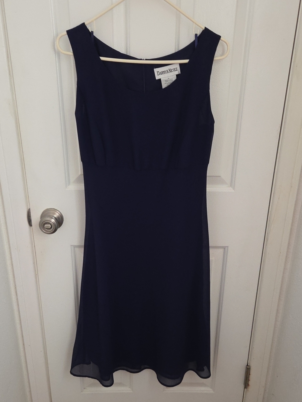 Danny & Nicole Navy Sleeveless A-Line Dress